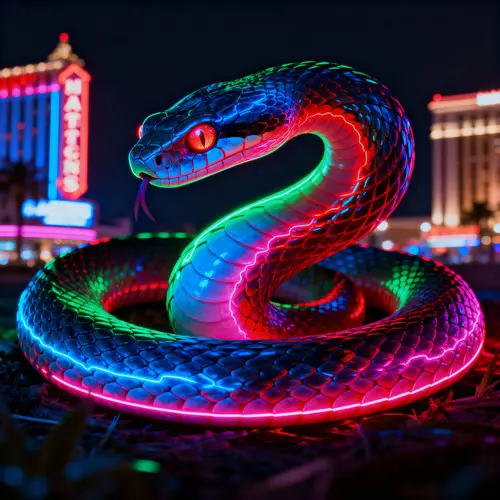 Vibrant Neon Snake Art | Mesmerizing & Striking Imagery