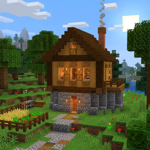 Rustic Minecraft Survival House Design