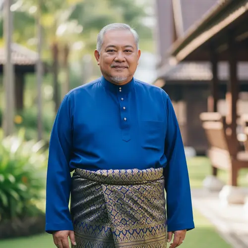 Traditional Malay Attire: Aged Man in Baju Melayu