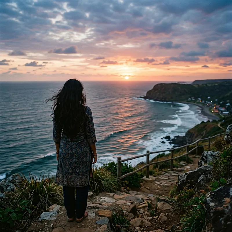 Black-Haired Woman Standing by the Sea | YourSite