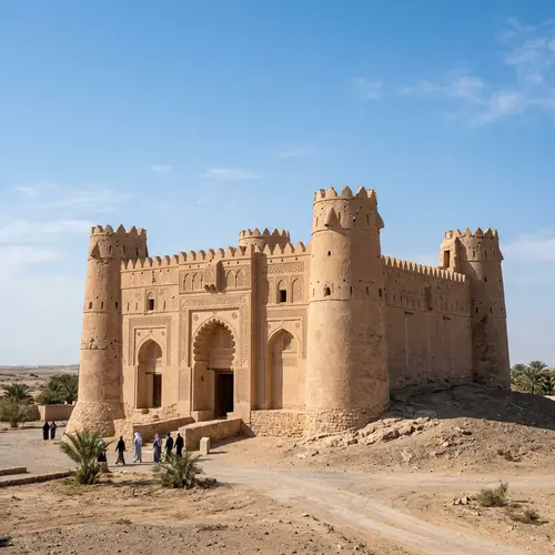Historical Arabic Fort on Elevation: Imposing Stone Walls