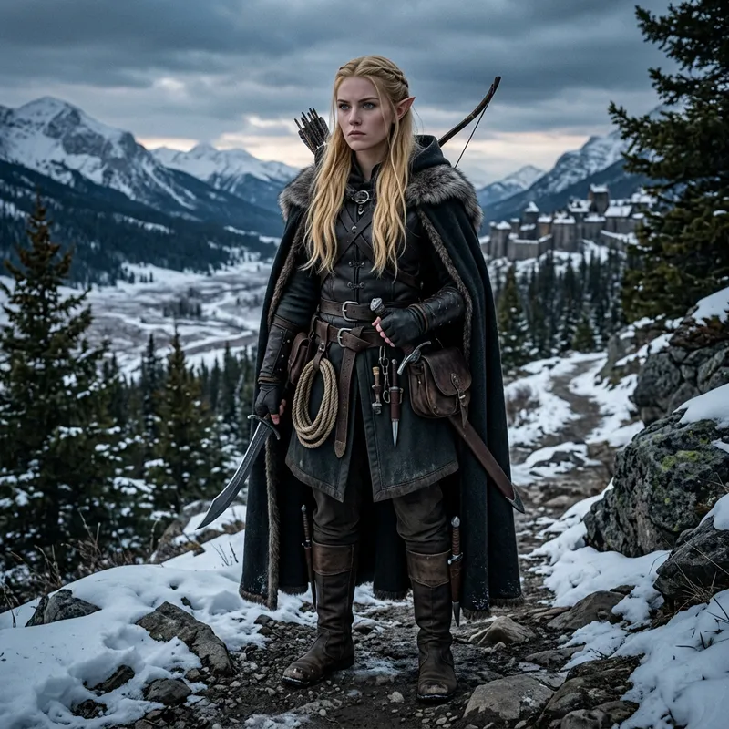 Blond Half-Elf Rogue with Striking Northern Characteristics