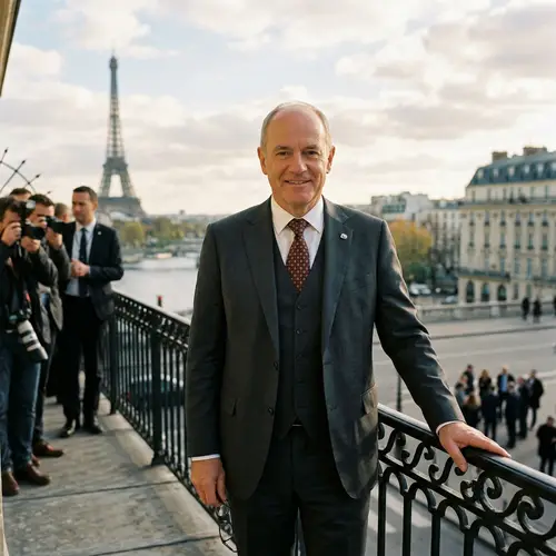 Politician Posing for Photo in Paris