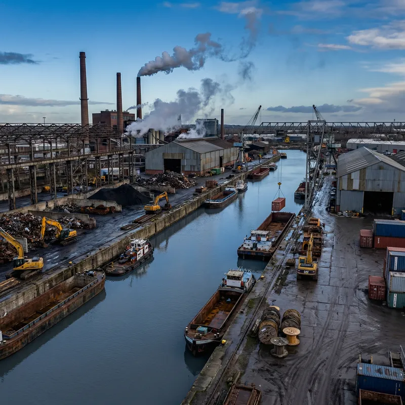 Industrial District with Water | RGB 104, 123, 155