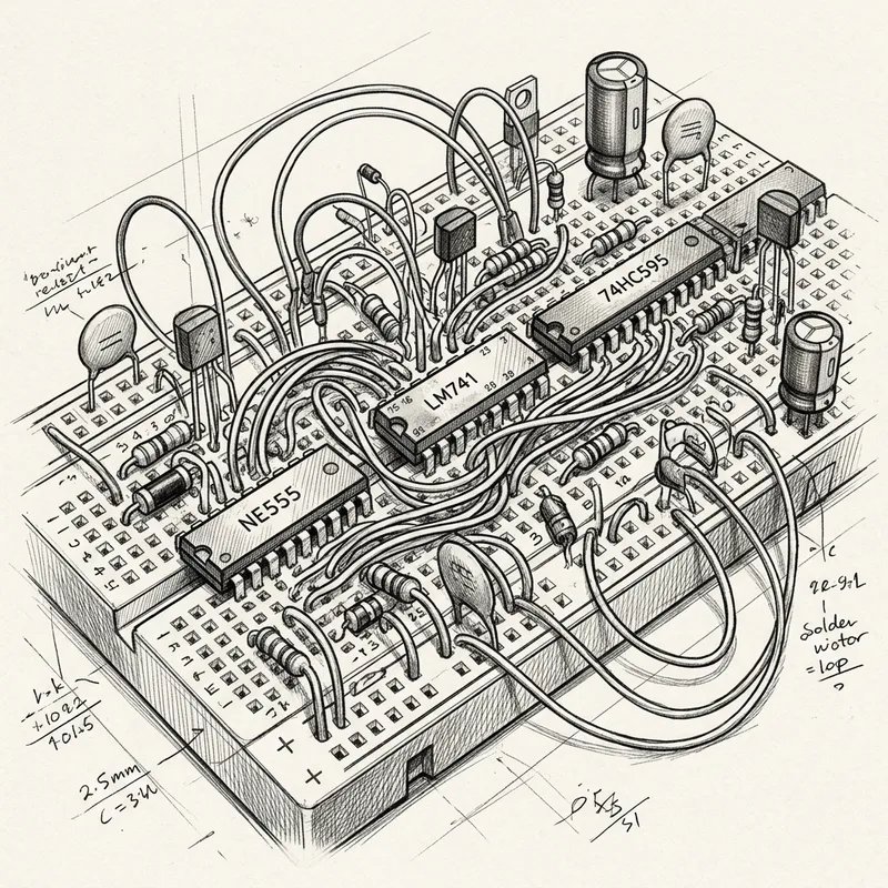 Electrical Sketch Art: Detailed Circuit Visualization