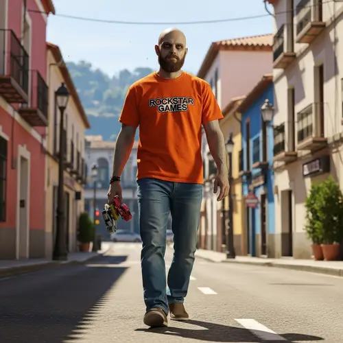 Rockstar Games Zombie Employee in GTA 5 Style