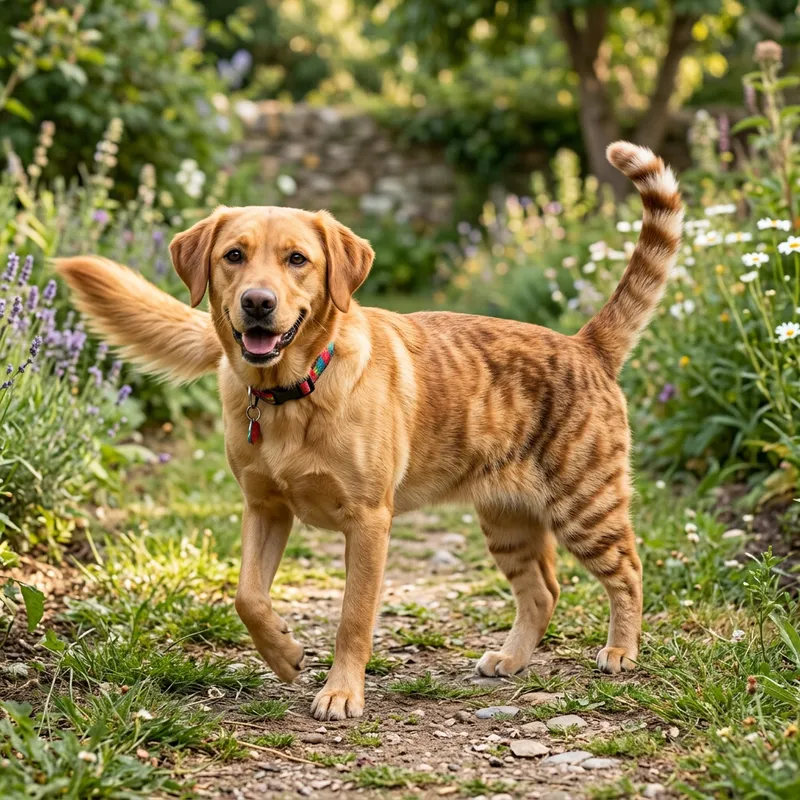 Dog-Cat Hybrid: Playful Dog with Feline Features