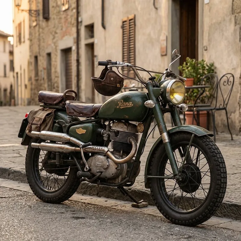Vintage Rana Motorcycle - Retro Classic Design