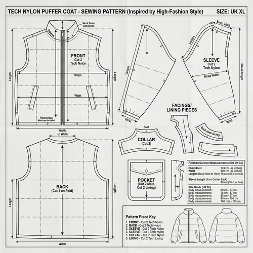 Bottega Veneta Tech Nylon Puffer Jacket Pattern