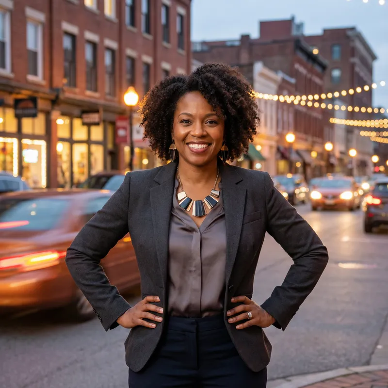 Confident Woman in Trendy Urban Fashion