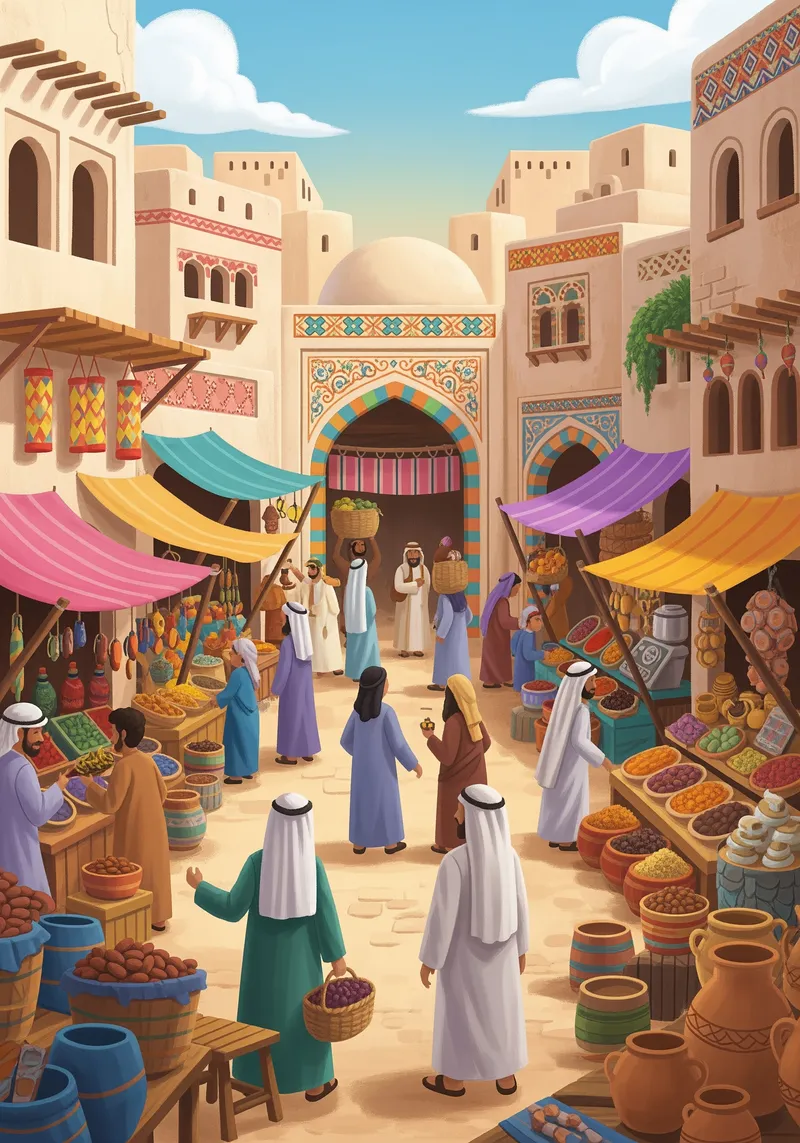 Bright Makkan Arena Illustration for Kids' Ebook