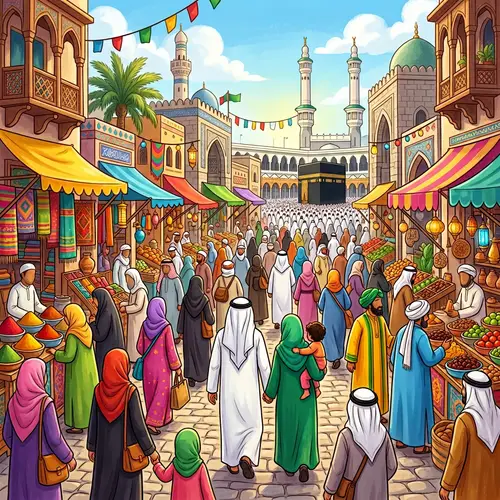 Bright Makkan Arena Illustration for Kids' Ebook