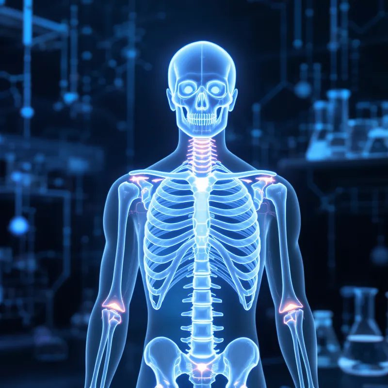 Modern Human Skeleton Diagram for Peptide Research
