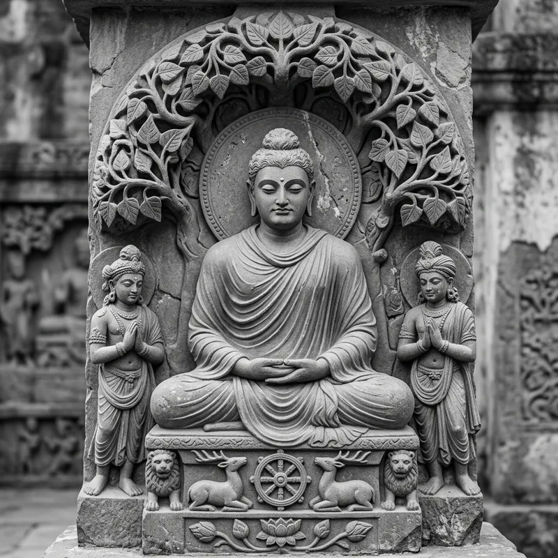 Gautam Buddha Meditating Under Bodhi Tree | Gandhara Art