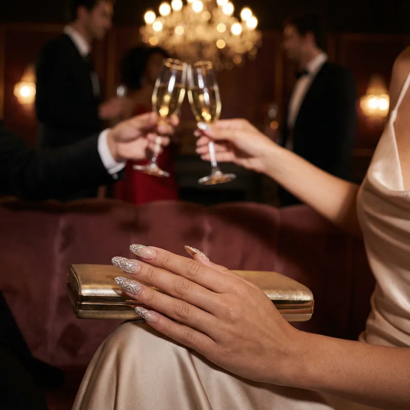 Elegant Diamond Nail Art Set for Glamorous Parties