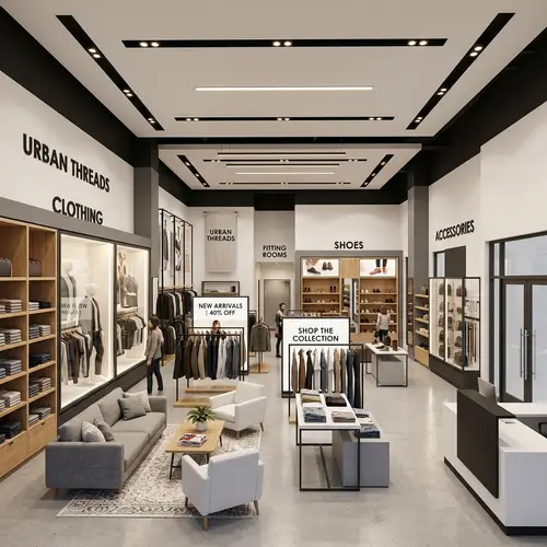 Modern 3D Clothing Store Design | Functional and Comfortable