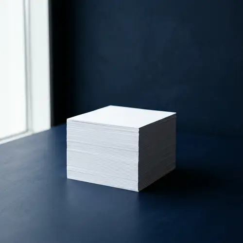 Contemporary Minimalist Aesthetic: White Paper Stack