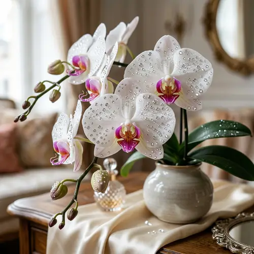 Orchids with Diamond Dew - Aesthetic Beauty