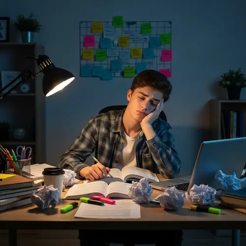 Teenage Study Burnout: Late Night Struggles