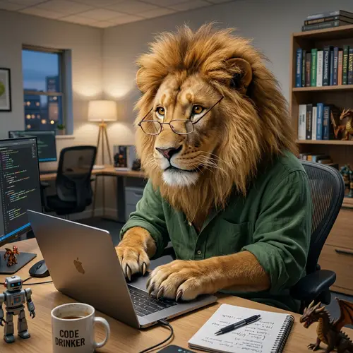Timid Lion Software Developer | Fantasy Novel Character