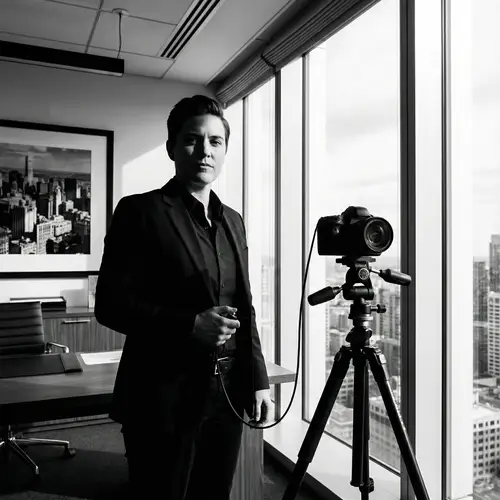 Modern Office Self-Portrait inspired by Richard Avedon Photography