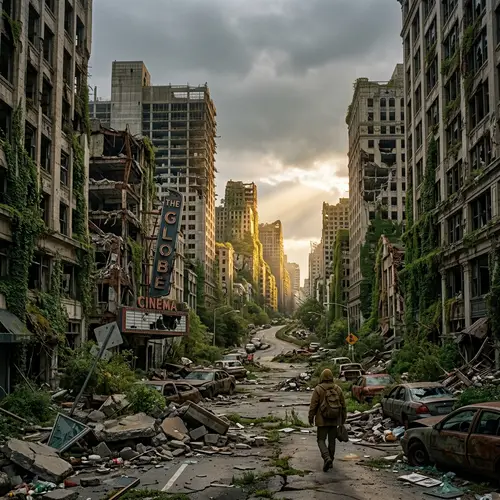 Apocalyptic Cityscape Reclaimed by Nature | Symbol of Growth & Decay