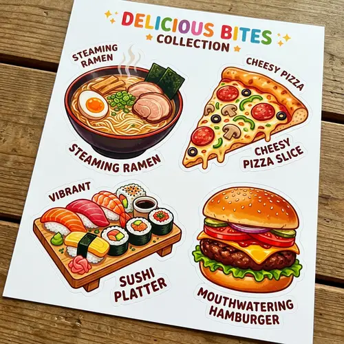 Delicious Food Stickers for Food Lovers | Unique Food-themed Designs