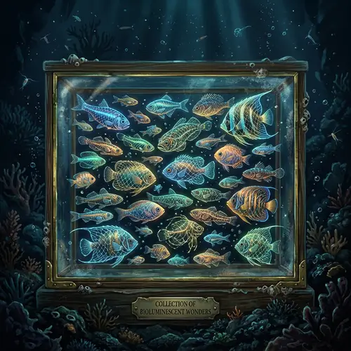 Glowing Netted Fish Showcase: Underwater Bioluminescence