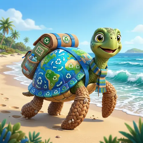 EcoRafi: The Green Turtle Mascot for Sustainability