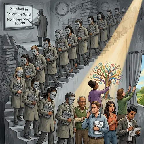 Teachers' Struggle: Mimicking vs Independent Thinking