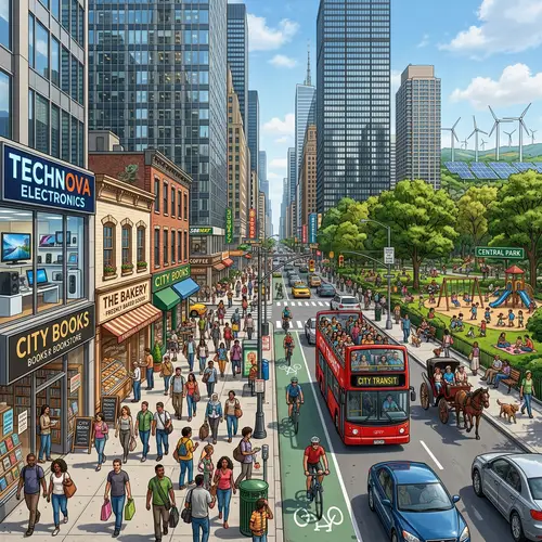 Diverse Urban Life: Detailed Cityscape for Future Generations