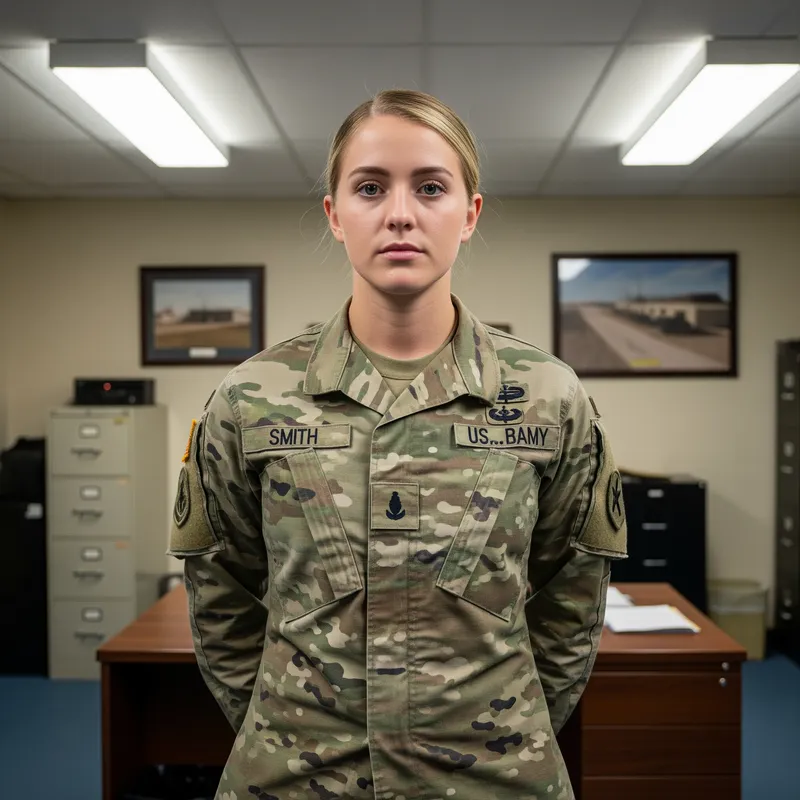 19-Year-Old Girl in Army Uniform - Portrait Photography