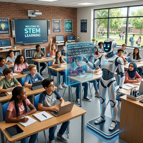 Advanced AI Technology in Education | Robot Teacher & Diverse Students