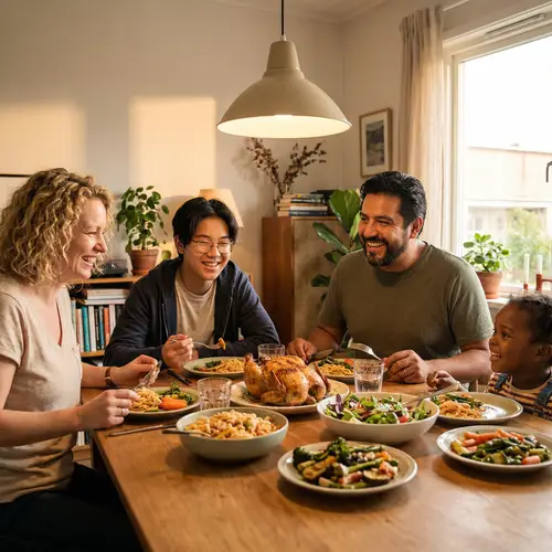Multicultural Family Dinner Scene - Heartwarming Gathering