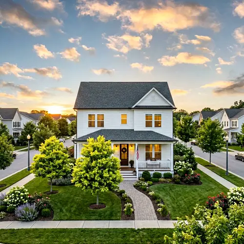 Charming White House with Bucida Trees