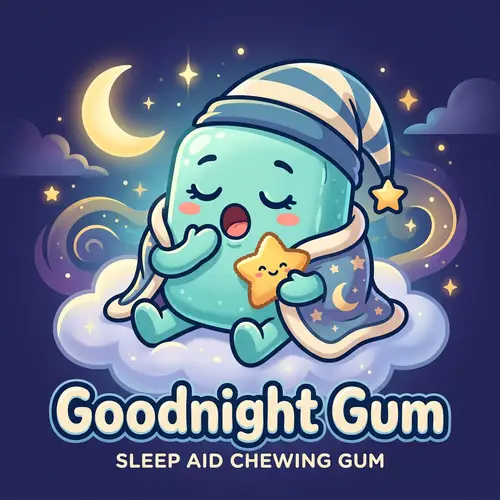 Sleepy Gum Mascot for Goodnight Gum Brand