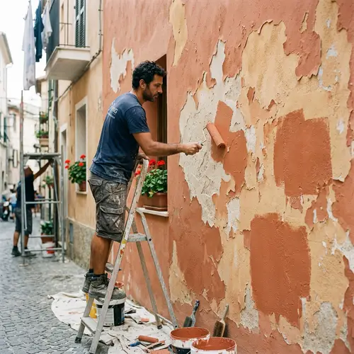 Wall Rejuvenation Project: Restoring Paint with Mediterranean Influence