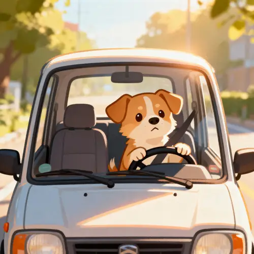 Adorable Dog Driving a Car