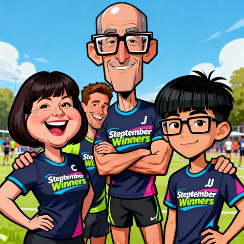 Funny Caricature of Steptember Winning Team