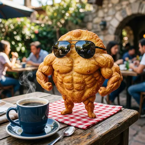 Muscular Sopaipilla in Sunglasses: The Ultimate Snack