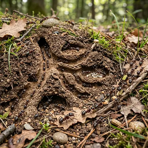 Ants Working Hard to Build Their Nest