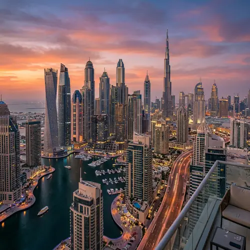 Dubai Skyline at Dusk: Captivating Architectural Majesty