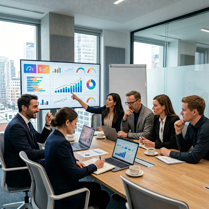 Engaged European Sales Team Emphasizing KPIs | Corporate Photoshoot Engaged European Sales Team Emphasizing KPIs | Corporate Photoshoot