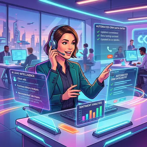 Futuristic Sales Representative with AI Support