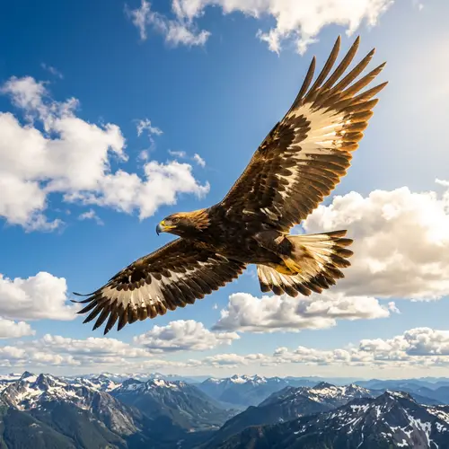 Majestic Eagle Soaring in Clear Blue Sky | Nature's Glory