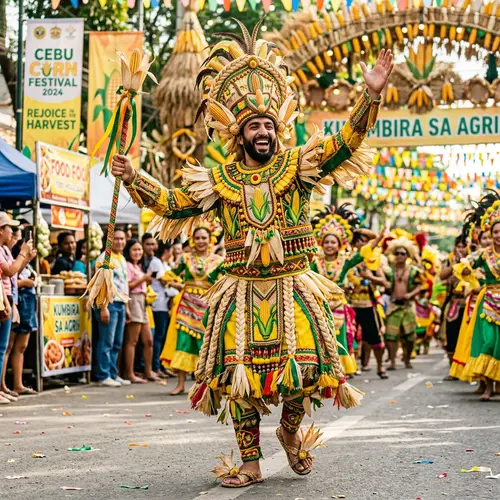Corn Festival Costume in Philippines | Yellow & Green Attire