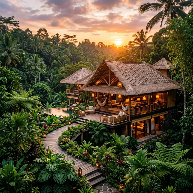 Tropical Architecture Residence in Lush Jungle Retreat