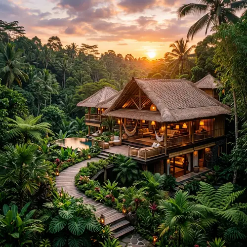 Tropical Architecture Residence in Lush Jungle Retreat