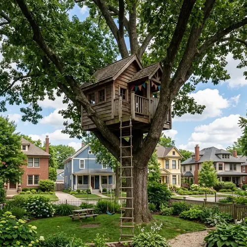 Charming Treehouse in a Neighborhood Setting