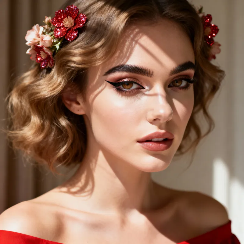 Cinematic Beauty Portrait of a Woman in Red
